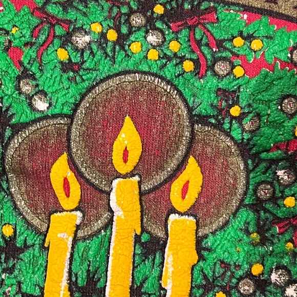 Vintage Merry Christmas Holiday 1980s Crewneck Ugly Sweater Party 80s Sweatshirt - Picture 3 of 5